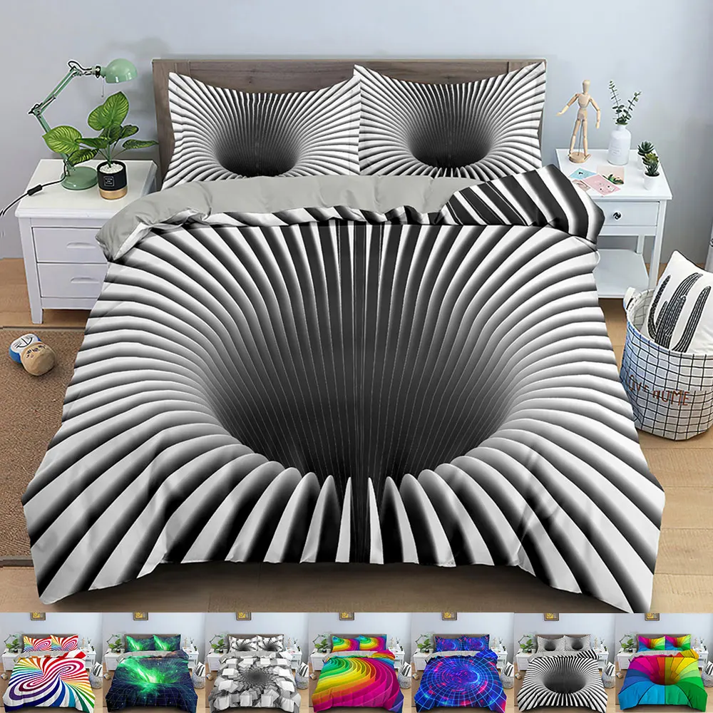 Modern Simple Black and White Style 210x210 Bedding Set 3D Psychedelic Swirl Stripe Printed Duvet Cover Queen/King Size 2/3pcs
Modern Simple Black and White Style 210x210 Bedding Set 3D Psychedelic Swirl Stripe Printed Duvet Cover Queen/King Size 2/3pcs