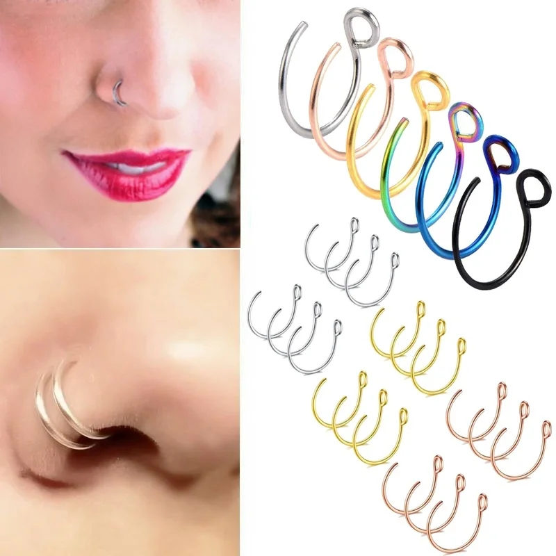5-12 Open Hoop Piercing Nose Rings Clip Body Jewelry For Women NosePiercing Ring Wholesale Gold Silver Color Stainless Steel
5-12 Open Hoop Piercing Nose Rings Clip Body Jewelry For Women NosePiercing Ring Wholesale Gold Silver Color Stainless Steel