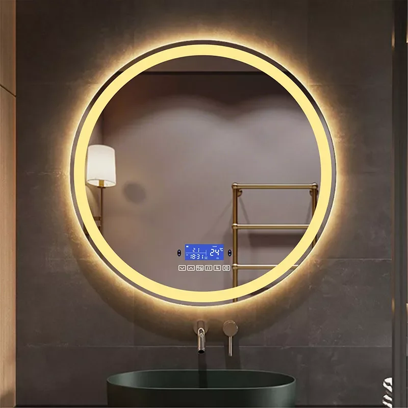 Round LED Smart Wall Mounted Bathroom Mirror With Body Induction Anti-Fog Bluetooth Function Bath Makeup Vanity Mirror
Round LED Smart Wall Mounted Bathroom Mirror With Body Induction Anti-Fog Bluetooth Function Bath Makeup Vanity Mirror