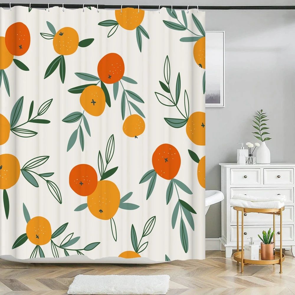 Nordic style fruit orange lemon printing shower curtain polyester waterproof curtain with hook door curtain home decoration
Nordic style fruit orange lemon printing shower curtain polyester waterproof curtain with hook door curtain home decoration