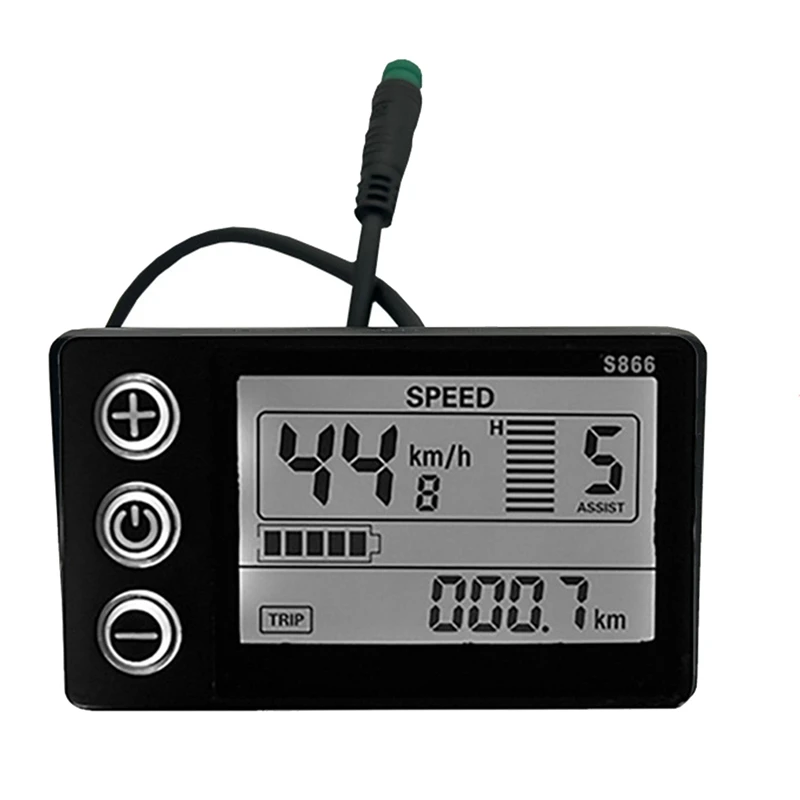 LCD-S866 Electric Bike LCD Display Meter 24V 36V 48V Ebike Modification Parts With Waterproof Plug Ebike Modification
LCD-S866 Electric Bike LCD Display Meter 24V 36V 48V Ebike Modification Parts With Waterproof Plug Ebike Modification