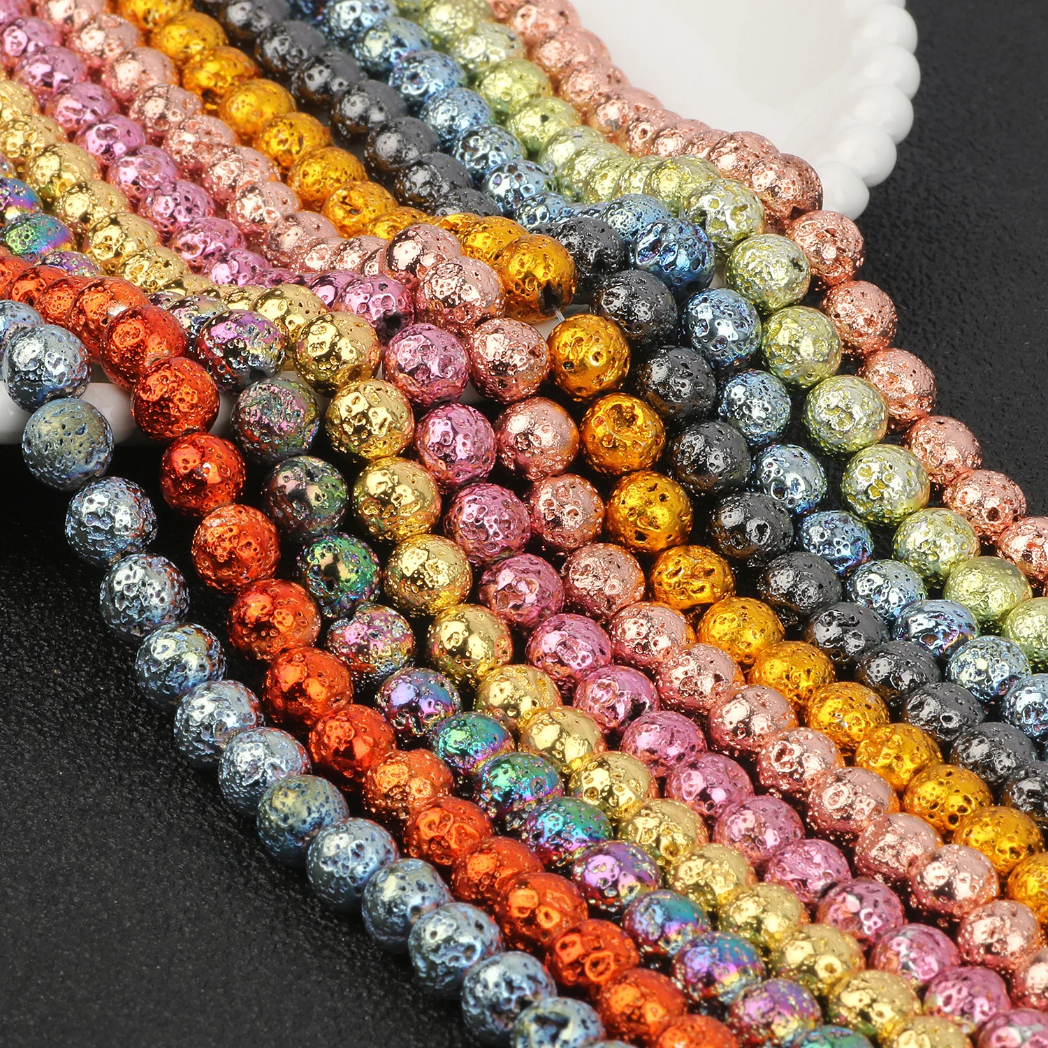 Silver Rose Gold Plated Natural Lava Stone Hematite 4/6/8/10/12MM Round Loose Beads For Jewelry Making Diy Bracelets Earrings
Silver Rose Gold Plated Natural Lava Stone Hematite 4/6/8/10/12MM Round Loose Beads For Jewelry Making Diy Bracelets Earrings