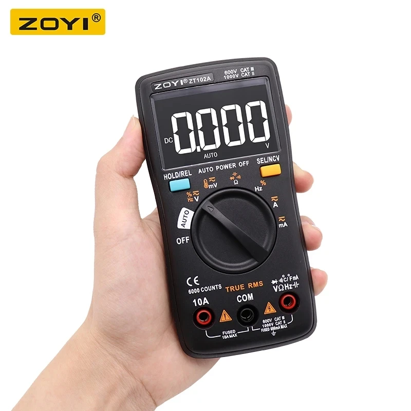 Frequency Diode ZT102A Digital Multimeter 6000 counts Auto 113D Back light AC/DC Voltmeter transistor tester
Frequency Diode ZT102A Digital Multimeter 6000 counts Auto 113D Back light AC/DC Voltmeter transistor tester
