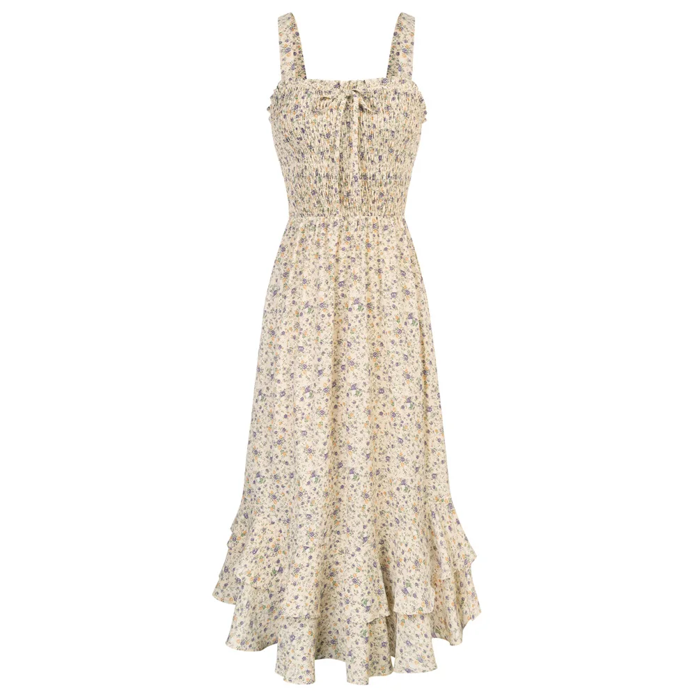 GK Women Dresses Floral Printed Square Neck Maxi Dress Holiday Smocked Bodice Dual Layer Hem Ankle Length Boho Sundress
GK Women Dresses Floral Printed Square Neck Maxi Dress Holiday Smocked Bodice Dual Layer Hem Ankle Length Boho Sundress