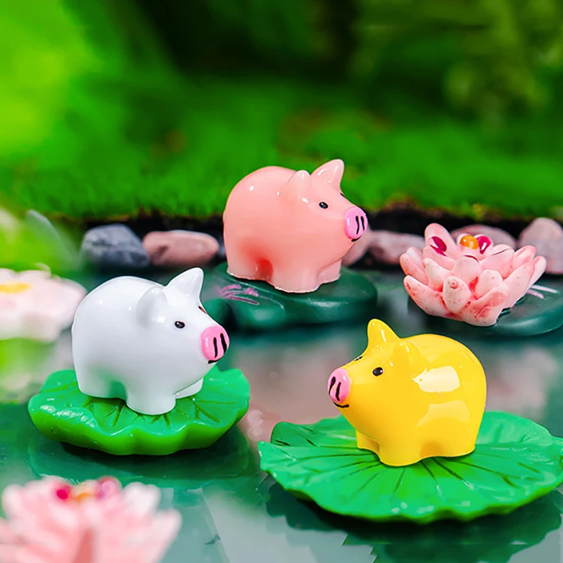 

5Pcs Creative Cute Piggy Ornaments DIY Home Piggy Figurines Miniatures Gardening Moss Landscaping Decor Crafts