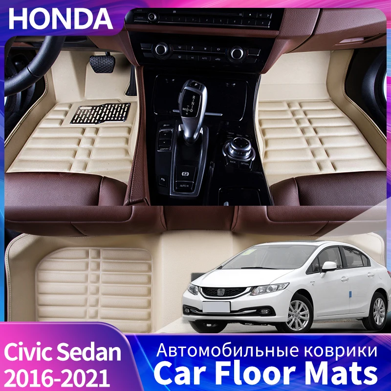 

Custom Car Floor Mats For Honda 10th Civic Sedan 2016-2021 Auto Interior Details Car Styling Accessories Carpet