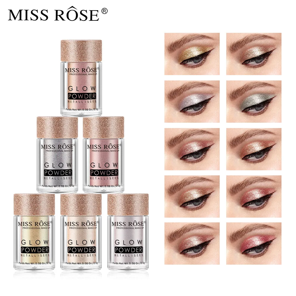 

MISS ROSE Monochrome Glitter Pearl Eye Shadow Waterproof Glitter Lazy Eye Shadow Powder Makeup Eye Shadow