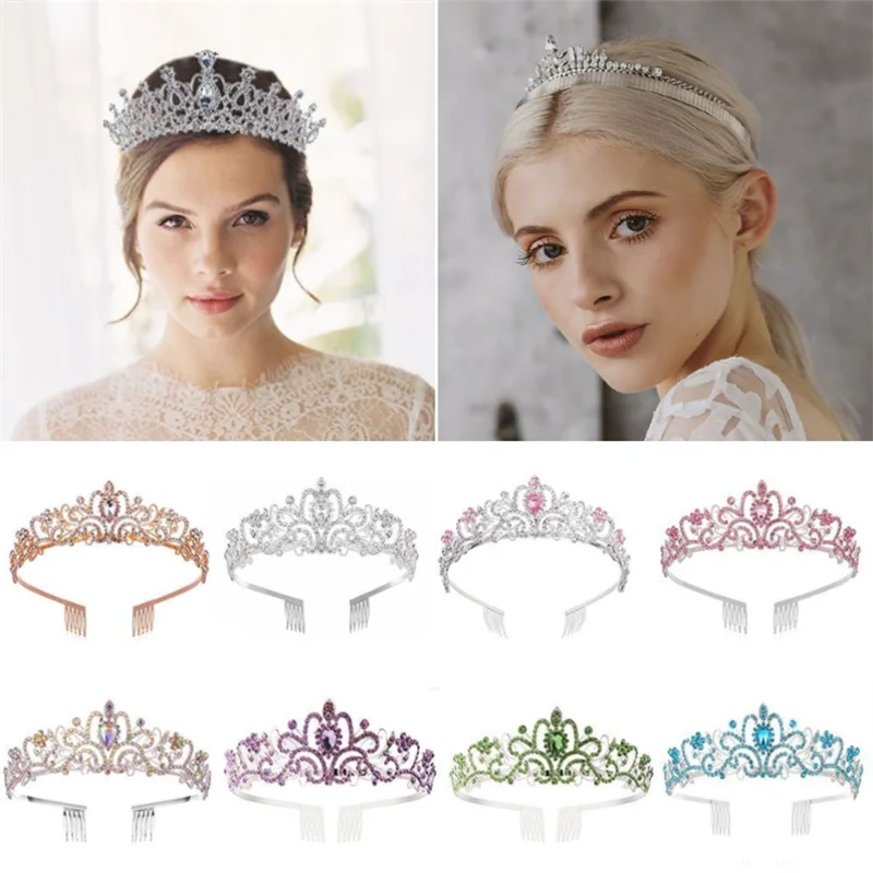 

Wedding Crown Crystal Headband Princess Bridal Hair Jewelry Women Rhinestones Crown Tiaras Bride Queen Party Hair Accessories