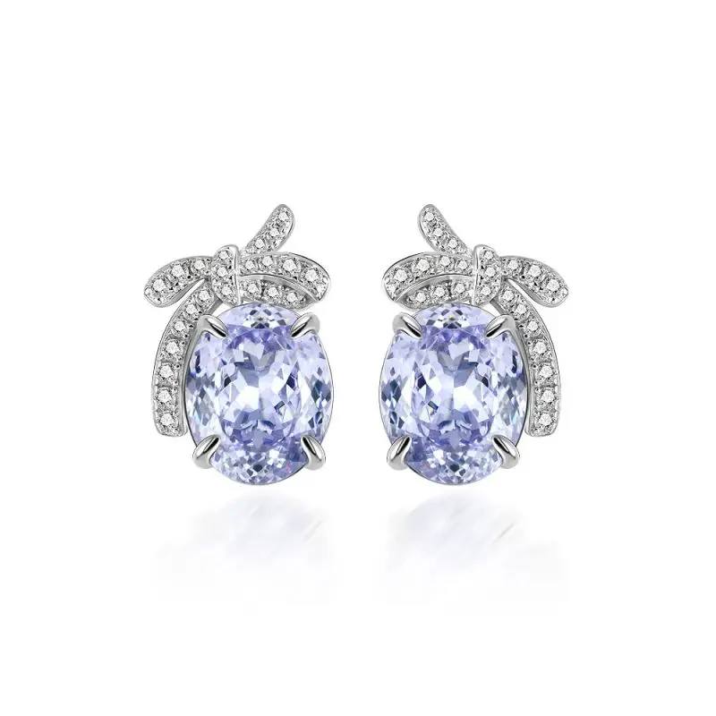 

Designer Studs Famous Brands 925 Sterling Silver Oval Cut CZ Diamond Western Fine Jewelry Earrings