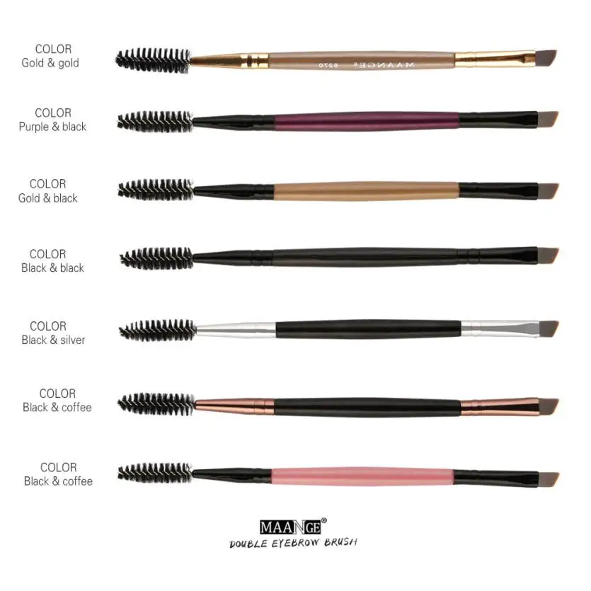 

Sdotter 2020 NEW Duo Brow Makeup Brush Wood Handle Double Sided Eyebrow Flat Angled Brushes Brush For Eyeshadow