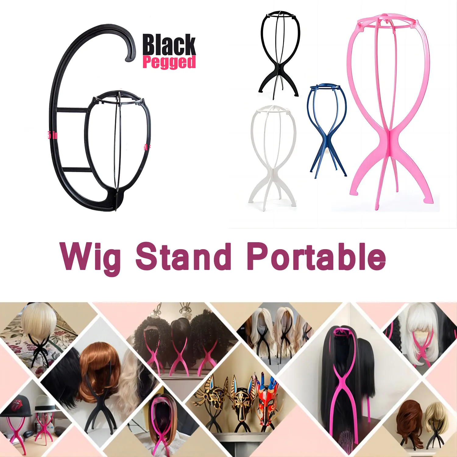 Wholesale Hat Wig Display Stand Folding Portable Wig Stand For Styling Drying Making Wigs Cheap Wig Holder 1PC Black White Pink
Wholesale Hat Wig Display Stand Folding Portable Wig Stand For Styling Drying Making Wigs Cheap Wig Holder 1PC Black White Pink