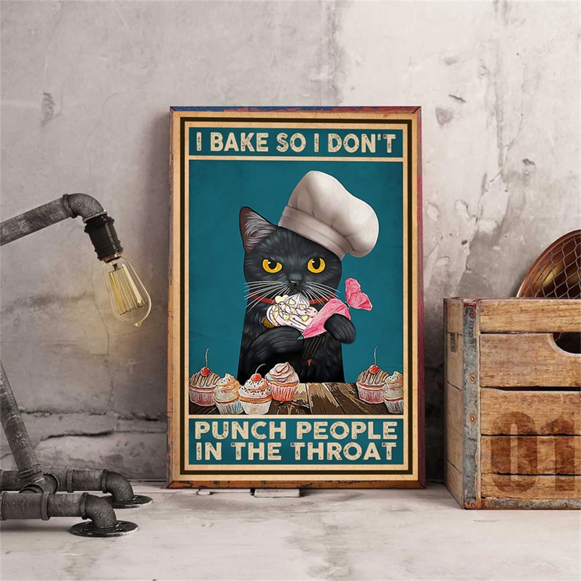 I Bake So I Don't Punch People in the Throat Funny Black Cat Poster Wall Decor Print Kitties Kitchen Canvas Art Painting Modern
I Bake So I Don't Punch People in the Throat Funny Black Cat Poster Wall Decor Print Kitties Kitchen Canvas Art Painting Modern