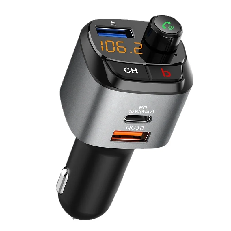 

C68 Bluetooth Music Car Charger - PD/QC3.0 Fast Charging, Hands-free Calling, One-click Bass Boost, FM Transmitter, Car MP3