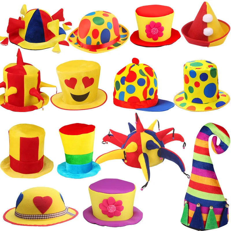 Funny Clown Hat Circus Parti Decoration Circus Star Dressing Clown Top Hat Kids Happy Circus Theme Birthday Party Hat 
Funny Clown Hat Circus Parti Decoration Circus Star Dressing Clown Top Hat Kids Happy Circus Theme Birthday Party Hat