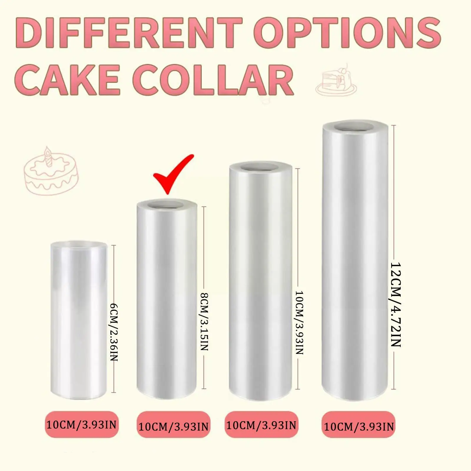1 Roll Cake Surround Edge Film Transparent Cake Collar Tools Baking Candy Mold Cake Making Ring Chocolate Mousse Border DIY F1V6
1 Roll Cake Surround Edge Film Transparent Cake Collar Tools Baking Candy Mold Cake Making Ring Chocolate Mousse Border DIY F1V6
