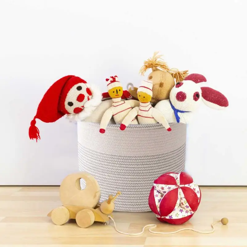 Cotton Rope Woven Laundry Basket With Lid Kids Plush Toys Storage Organizer Dirty Clothes Basket Home Sundries Storage Barrel
Cotton Rope Woven Laundry Basket With Lid Kids Plush Toys Storage Organizer Dirty Clothes Basket Home Sundries Storage Barrel