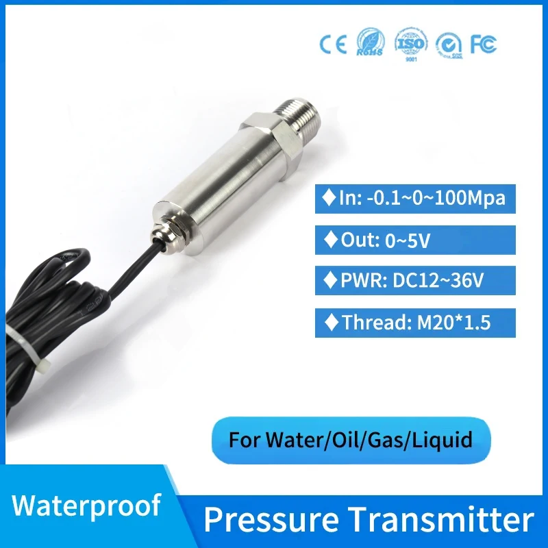 OEM 0-5v Compact Type Air Gas Pneumatic Pressure Transducer Absolute Gauge Diffused Silicon Water Pressure Sensor Transmitter
OEM 0-5v Compact Type Air Gas Pneumatic Pressure Transducer Absolute Gauge Diffused Silicon Water Pressure Sensor Transmitter