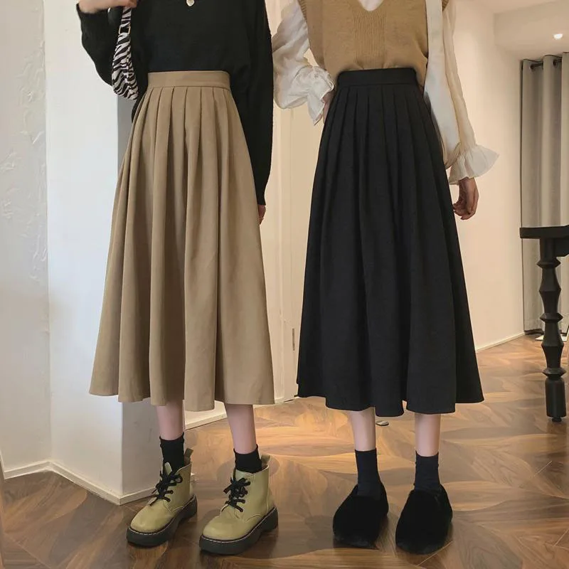 Vintage High Waist Pleated Skirt Women Korean Fashion College Style Long Skirt Ladies Autumn Casual All-match A Line Skirts
Vintage High Waist Pleated Skirt Women Korean Fashion College Style Long Skirt Ladies Autumn Casual All-match A Line Skirts