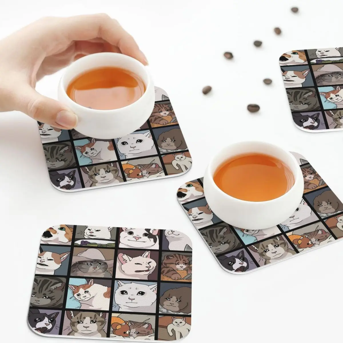 Meme Cats 2.0 Coasters PVC Leather Placemats Waterproof Insulation Coffee Mats for Decor Home Kitchen Dining Pads Set of 4
Meme Cats 2.0 Coasters PVC Leather Placemats Waterproof Insulation Coffee Mats for Decor Home Kitchen Dining Pads Set of 4