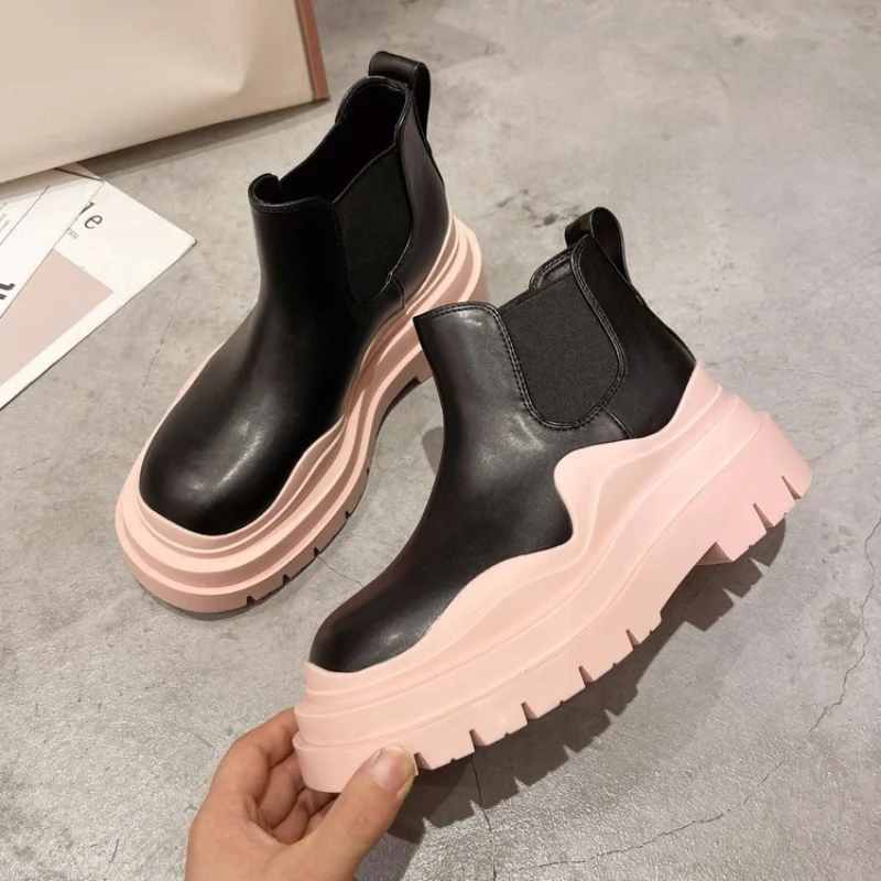 Platform Chelsea Boots PU Leather Round Toe Women's Short Boots All Season Party Shoes All-match Botas Femininas womens boots
Platform Chelsea Boots PU Leather Round Toe Women's Short Boots All Season Party Shoes All-match Botas Femininas womens boots