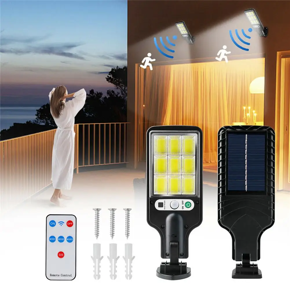 108 COB Solar LED Wall Light Motion Sensing Outdoor Garden Waterproof Security Street Light With Pir Motion Sensor Light
108 COB Solar LED Wall Light Motion Sensing Outdoor Garden Waterproof Security Street Light With Pir Motion Sensor Light