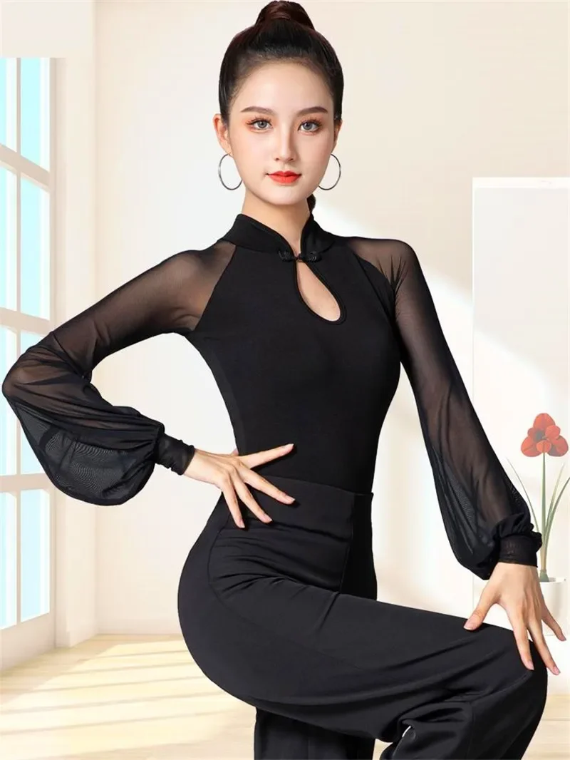Latin Dance Clothes Adult Jumpsuit Sexy Mesh Long Sleeves V-neck New National Standard Dance Practice Competition Modern Dance
Latin Dance Clothes Adult Jumpsuit Sexy Mesh Long Sleeves V-neck New National Standard Dance Practice Competition Modern Dance