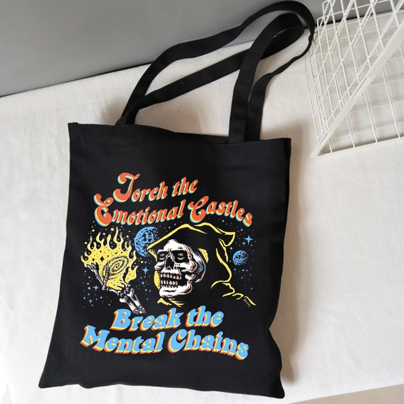 Gothic Skull Print Canvas Bag Casual Vintage High street Tote y2k big Capacity dark Shopping Bag Punk Women Shoulder Bag Hip Hop
Gothic Skull Print Canvas Bag Casual Vintage High street Tote y2k big Capacity dark Shopping Bag Punk Women Shoulder Bag Hip Hop