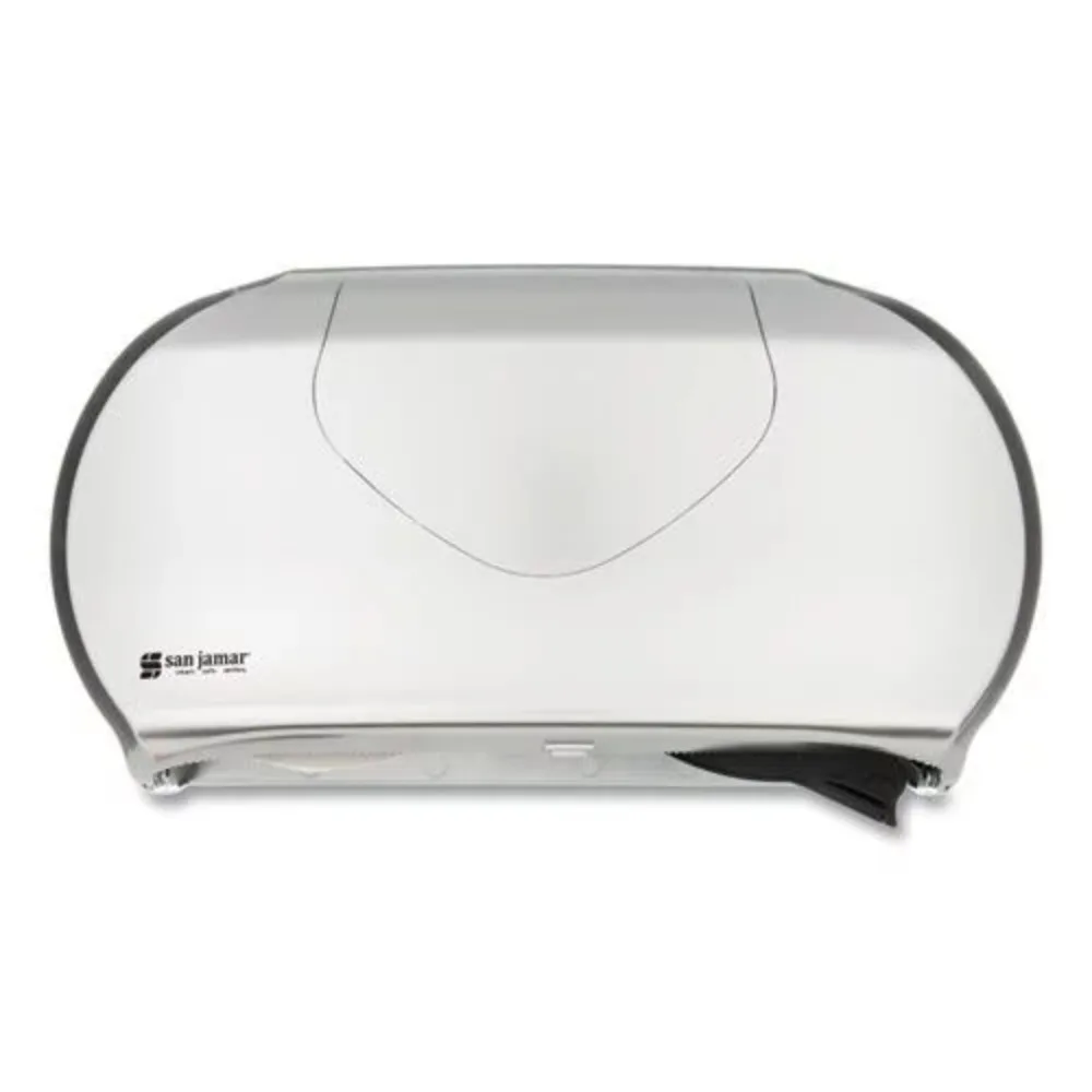 San Jamar Twin Jumbo Toilet Paper Dispenser, 19 1/4 x 6 x 12 1/4, Faux Stainless Steel -SJMR4070SS
San Jamar Twin Jumbo Toilet Paper Dispenser, 19 1/4 x 6 x 12 1/4, Faux Stainless Steel -SJMR4070SS
