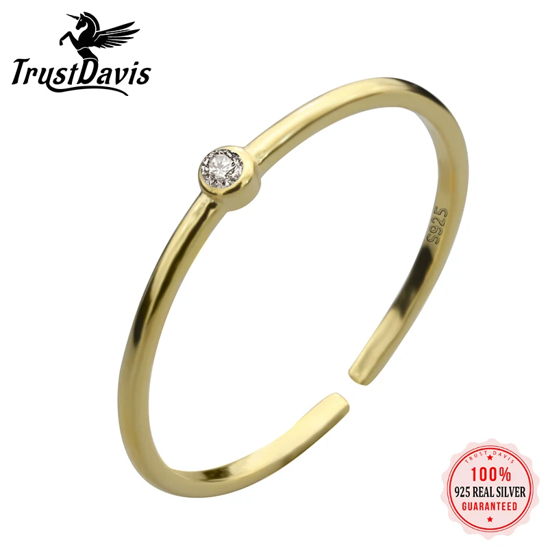 TrustDavis 100% 925 Solid Real Sterling Silver Rose Gold Siilver CZ Opening Ring Sizable For Girl Women Fashion Jewelry XY1216
TrustDavis 100% 925 Solid Real Sterling Silver Rose Gold Siilver CZ Opening Ring Sizable For Girl Women Fashion Jewelry XY1216