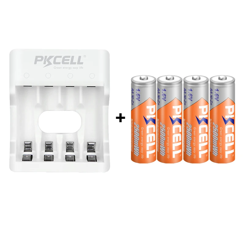 PKCELL 4Pcs/card 1.6V AA Batteries 2500mWh Ni-Zn Rechargeable Battery Bateria + 8186 Ni-Zn AA/AAA Battery Charger
PKCELL 4Pcs/card 1.6V AA Batteries 2500mWh Ni-Zn Rechargeable Battery Bateria + 8186 Ni-Zn AA/AAA Battery Charger