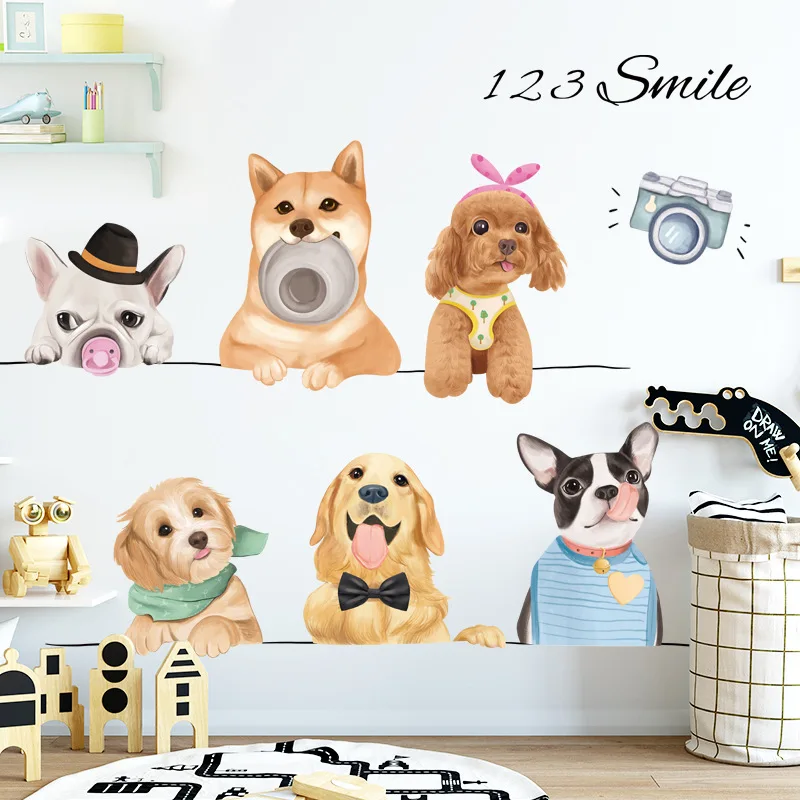 Dogs Wall Stickers for Kids Room Decoration Wall Decals Cartoon Animal Vinyl Murals Removable Self-adhesive Wallpapers
Dogs Wall Stickers for Kids Room Decoration Wall Decals Cartoon Animal Vinyl Murals Removable Self-adhesive Wallpapers