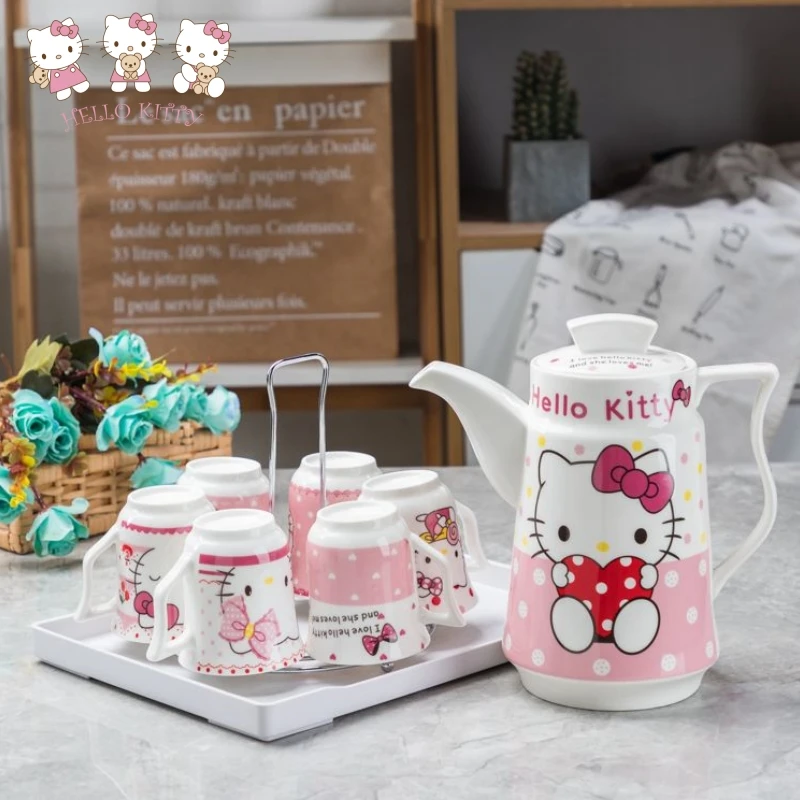 Керамический чайник Hello Kitty, домашняя мультяшная чашка для воды, костюм для послеобеденного чая, напитков, кофе, гостиной, офисные ежедневные принадлежности
Керамический чайник Hello Kitty, домашняя мультяшная чашка для воды, костюм для послеобеденного чая, напитков, кофе, гостиной, офисные ежедневные принадлежности