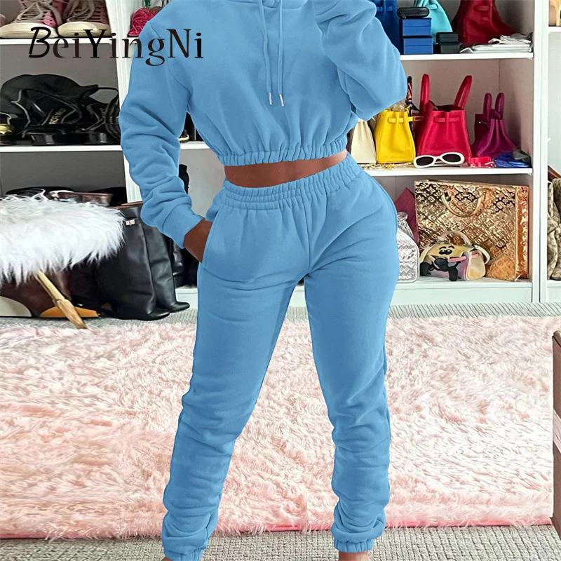Beiyingni Women Tracksuit Suit Casual Long Sleeve Lace-up Short Hoody + Pocket Elastic Solid Pencil Fashion Streetwear Femme Set
Beiyingni Women Tracksuit Suit Casual Long Sleeve Lace-up Short Hoody + Pocket Elastic Solid Pencil Fashion Streetwear Femme Set
