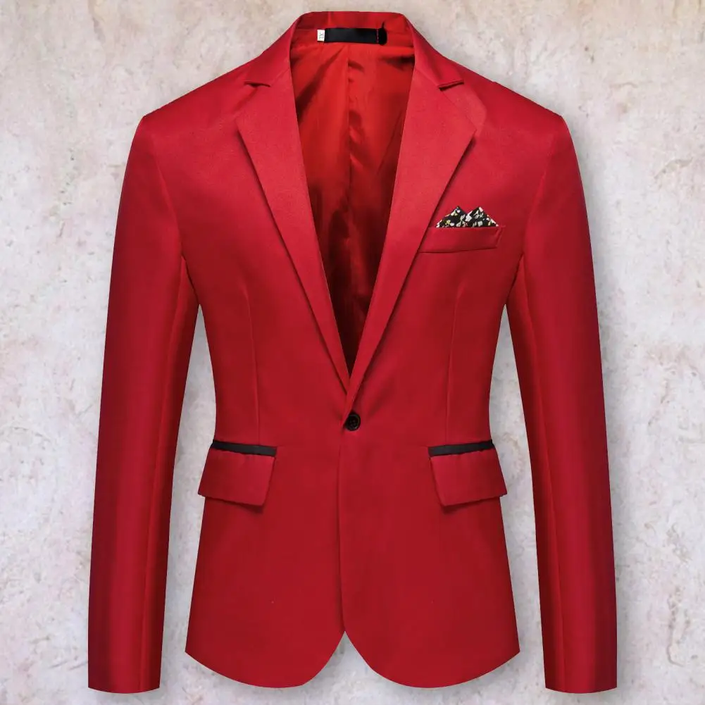Stylish Wedding Blazer Male Formal Blazer Solid Color Good Touch Slim Fit Suit Coat One Button
Stylish Wedding Blazer Male Formal Blazer Solid Color Good Touch Slim Fit Suit Coat One Button