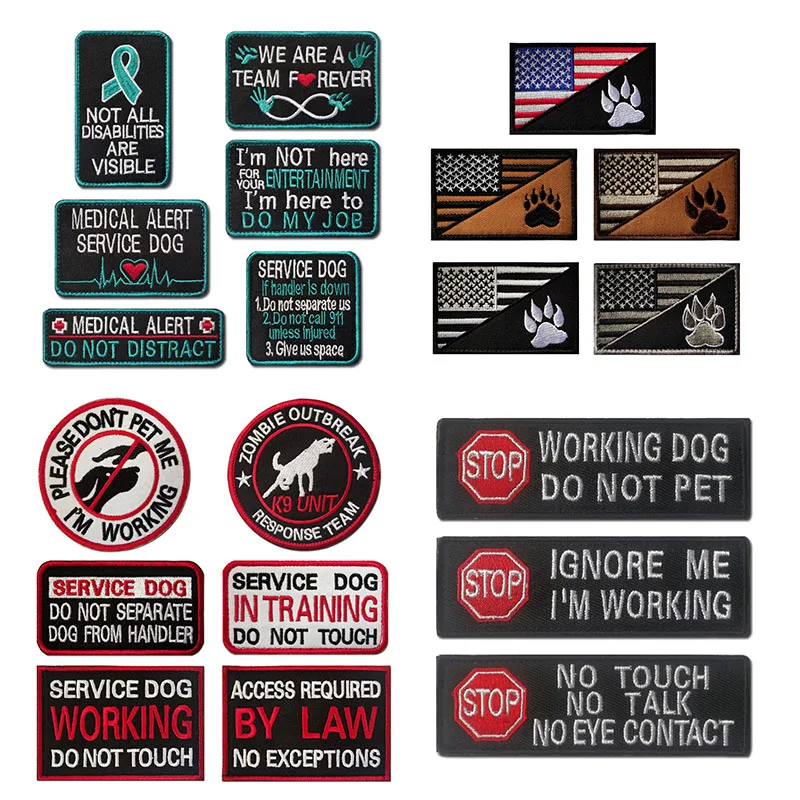 Service Dog K9 Embroidered Patch With Hook Loop Medical Police Pet Dog Rescue Dog Vest Personality Badge
Service Dog K9 Embroidered Patch With Hook Loop Medical Police Pet Dog Rescue Dog Vest Personality Badge
