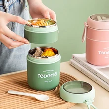 Stainless Steel Vaccum Cup Soup Lunch Box Storage Warmer With Spoon Food Thermal Jar Insulated Soup Thermos Containers Cooler