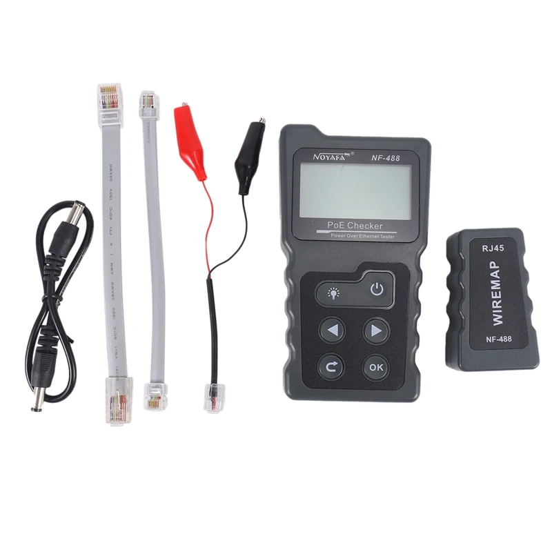 NF-488 LCD Network Poe Checker Over The Ethernet Cat5 Cat6 Lan Cable Tester Loop Test Tool
NF-488 LCD Network Poe Checker Over The Ethernet Cat5 Cat6 Lan Cable Tester Loop Test Tool