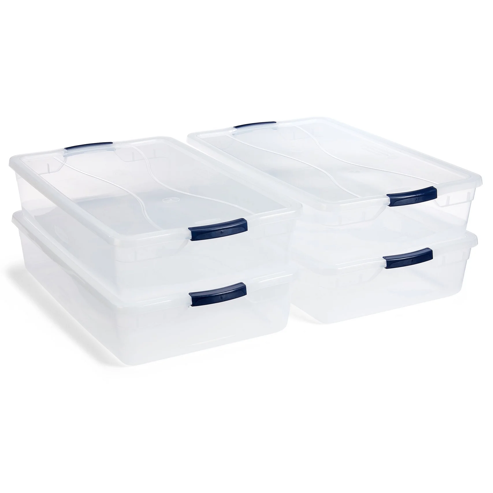 Quart Plastic Tote Container Bin with Latching Lid and Handles for Reusable, Stackable Home Office Storage, Clear (4 Pack)
Quart Plastic Tote Container Bin with Latching Lid and Handles for Reusable, Stackable Home Office Storage, Clear (4 Pack)