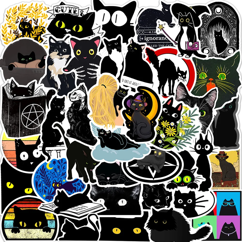 10/30/50pcs Cartoon Black Cat Animal stickers Anime Decal DIY Luggage Laptop Bicycle Waterproof Kawaii Stickers for Kids Toys
10/30/50pcs Cartoon Black Cat Animal stickers Anime Decal DIY Luggage Laptop Bicycle Waterproof Kawaii Stickers for Kids Toys