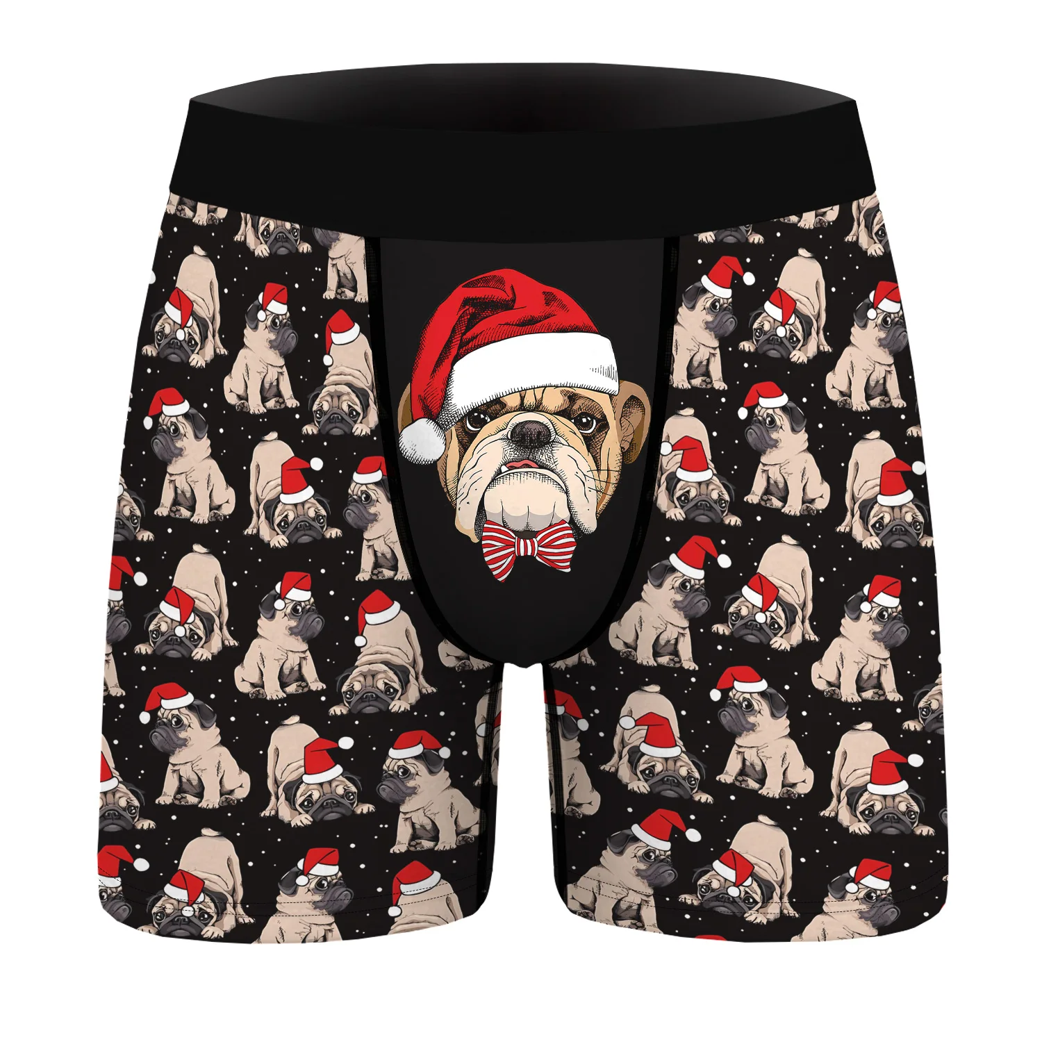 

Боксеры мужские с рисунком рождественского бульдога Санта-Клауса оленя, удобные трусы, удобное нижнее белье, забавные летние трусы, интимное белье