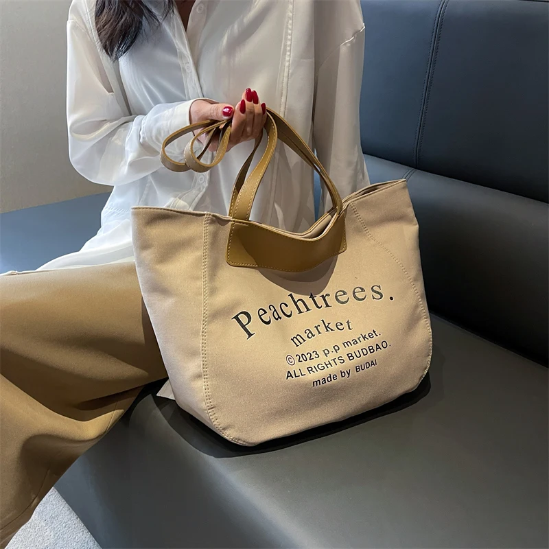 Designer Canvas Casual Women Shoulder Bags Letter Lady Casual Handbag Tote Bag Reusable Retro Large Capacity Shopping Beach Bags
Designer Canvas Casual Women Shoulder Bags Letter Lady Casual Handbag Tote Bag Reusable Retro Large Capacity Shopping Beach Bags