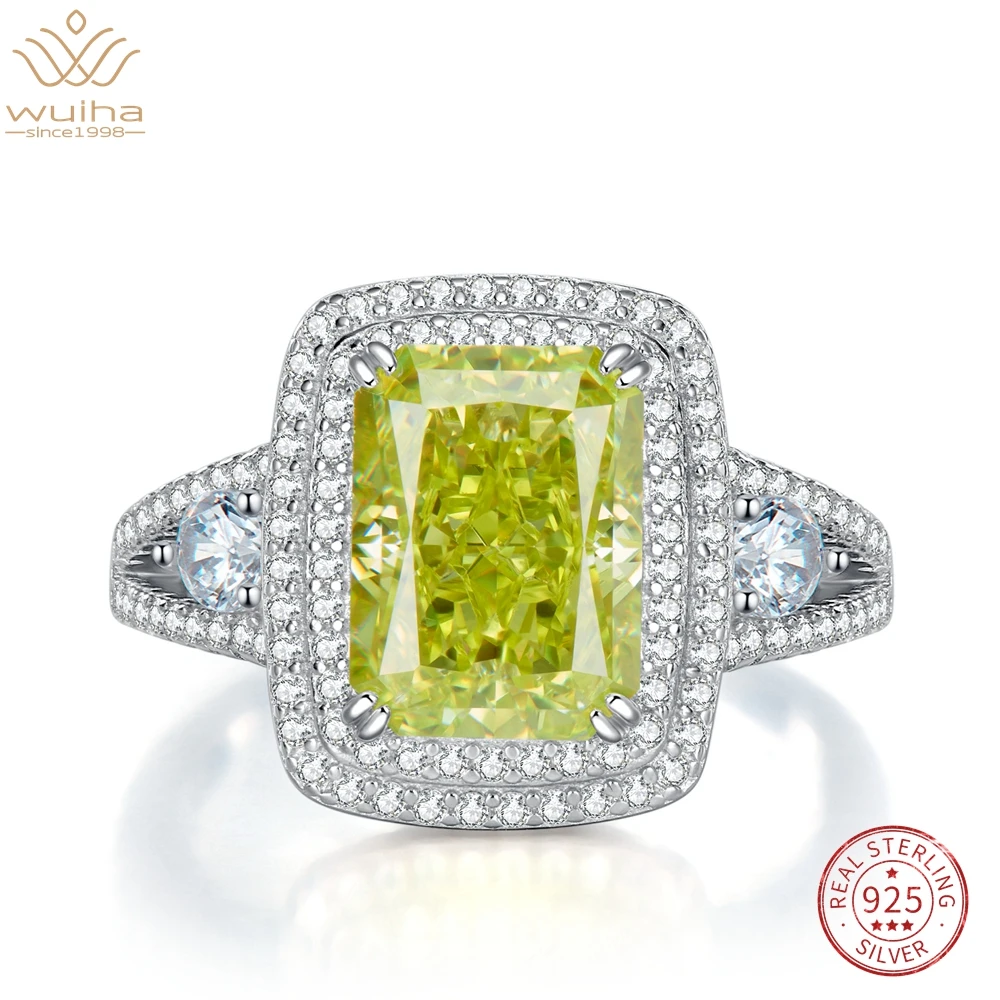 WUIHA Real 925 Sterling Silver Crushed Ice 5CT Fancy VVS Peridot Synthetic Moissanite Ring for Women Wedding Gift Drop Shipping
WUIHA Real 925 Sterling Silver Crushed Ice 5CT Fancy VVS Peridot Synthetic Moissanite Ring for Women Wedding Gift Drop Shipping