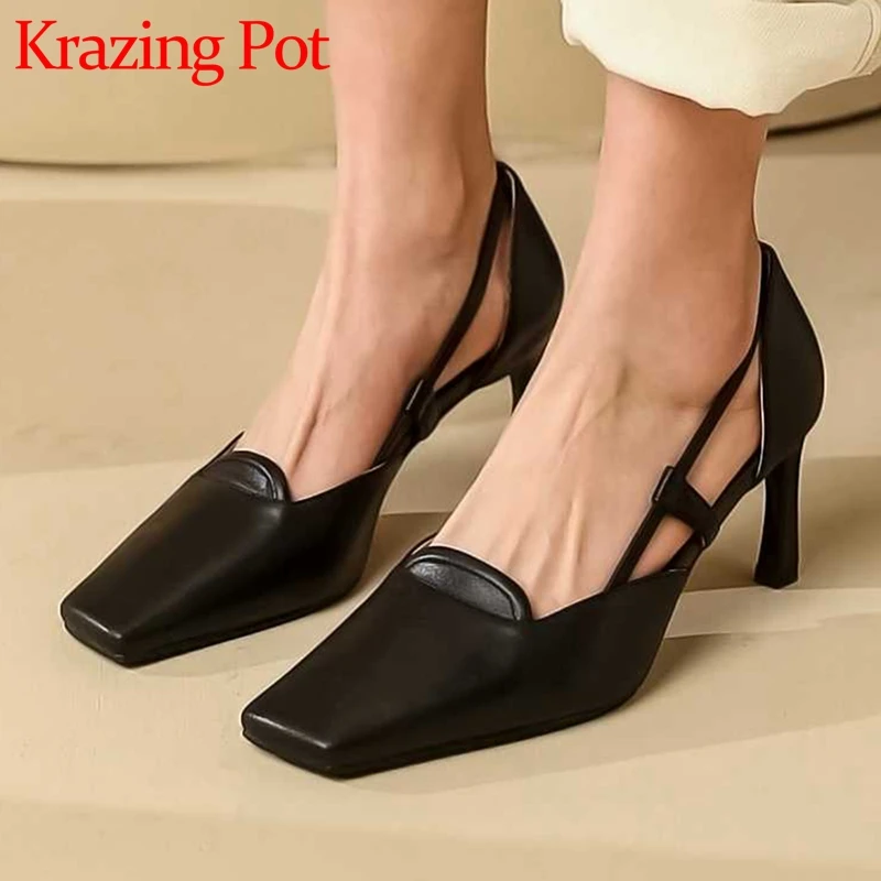 Krazing pot natural leather square toe high heels office lady daily wear European style mature solid all-match women pumps L13
Krazing pot natural leather square toe high heels office lady daily wear European style mature solid all-match women pumps L13