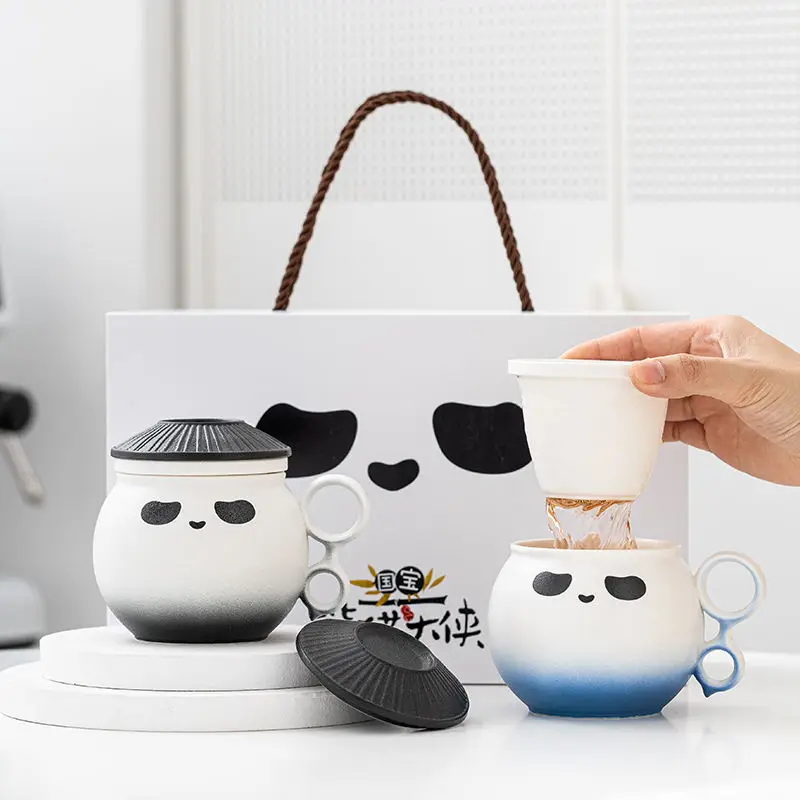 Chinese Panda High Temperature Resistant Ceramic Mug with Lid, Tea and Water Separation, Reusable Office Coffee Cup Gift Box Set
Chinese Panda High Temperature Resistant Ceramic Mug with Lid, Tea and Water Separation, Reusable Office Coffee Cup Gift Box Set