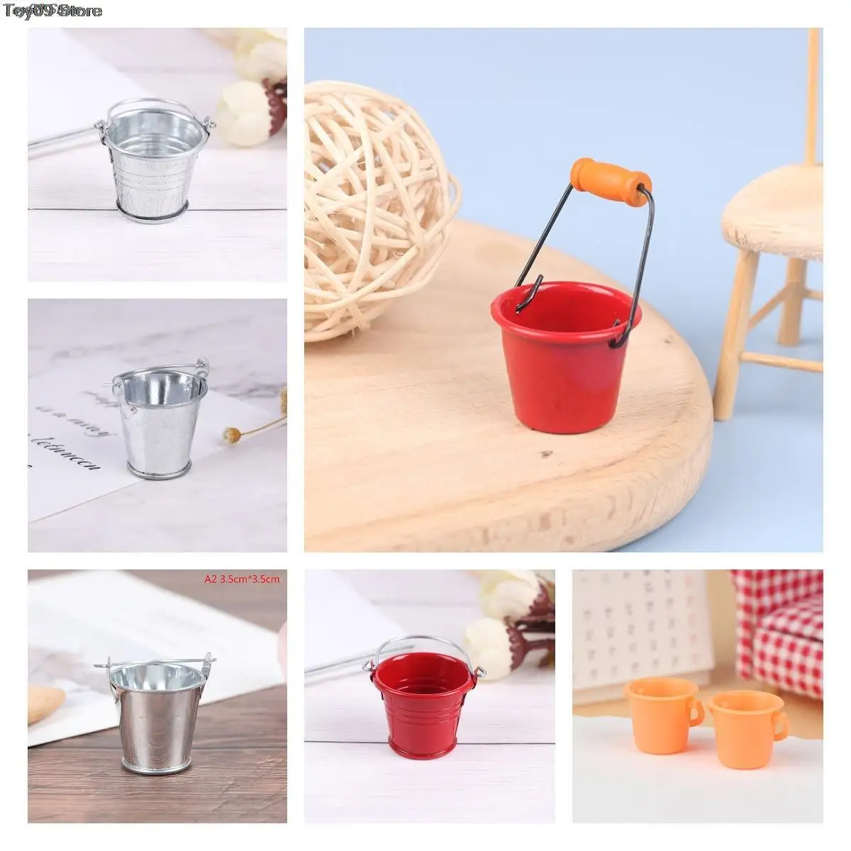 1PC Dollhouse Miniature Food And Play Scene Model Doll House Accessories Mini Red Portable Water Bucket
1PC Dollhouse Miniature Food And Play Scene Model Doll House Accessories Mini Red Portable Water Bucket