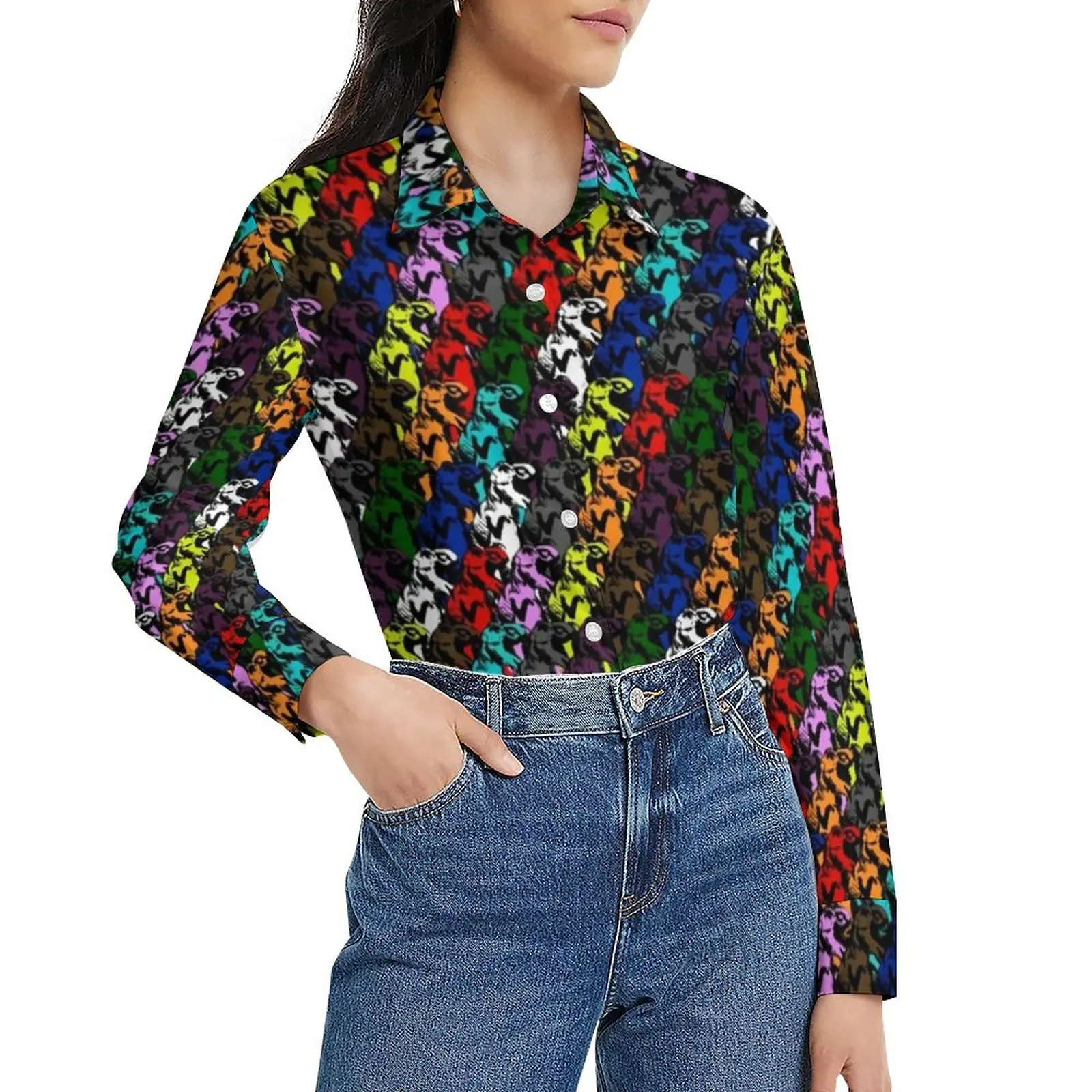 Dinosaur Rainbow Blouse Abstract Animal Print Aesthetic Custom Blouses Female Casual Shirt Spring Long Sleeve Oversized Clothes
Dinosaur Rainbow Blouse Abstract Animal Print Aesthetic Custom Blouses Female Casual Shirt Spring Long Sleeve Oversized Clothes