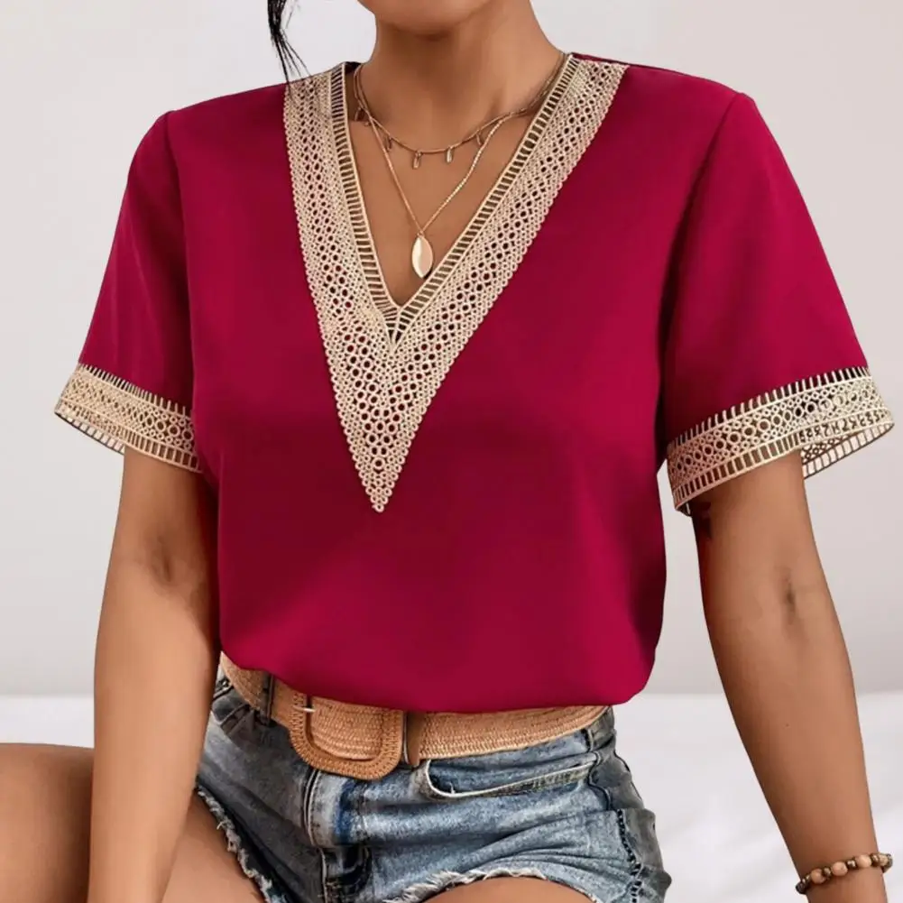 Trendy Lady T-shirt Soft Deep V Neck Breathable Casual Mid Length Summer T-shirt Summer T-shirt Match Pants
Trendy Lady T-shirt Soft Deep V Neck Breathable Casual Mid Length Summer T-shirt Summer T-shirt Match Pants