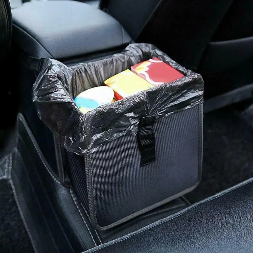 

1Pc Waterproof Car Oxford Cloth Trash Can Auto Accessories Organizer Portable Dump Can Storage Cars Closeable For Trash Garbage