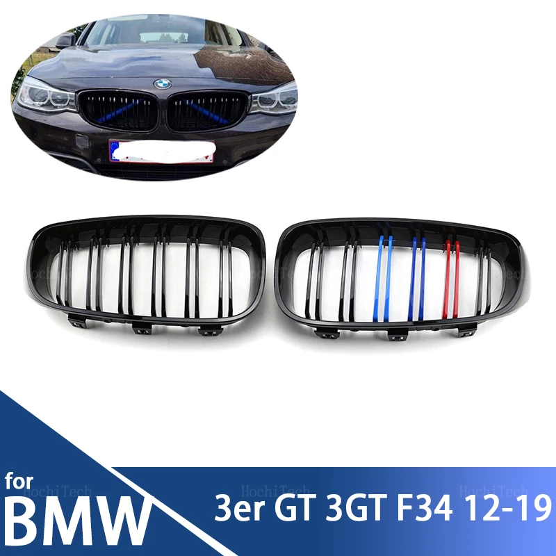 

Gloss Black Front Bumper Kidney Grill Grilles For BMW 3 Series GT 3GT F34 2012-2019 320i 328i 335i XDrive Double Line M Style