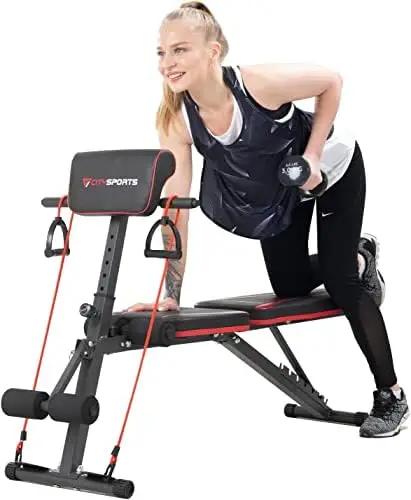 Weight Bench, Multifunction Folding Weight Bench with 7 Adjustable Positions & 2 Training Straps, Home Gym Weight Bench (S1) Bad
Weight Bench, Multifunction Folding Weight Bench with 7 Adjustable Positions & 2 Training Straps, Home Gym Weight Bench (S1) Bad